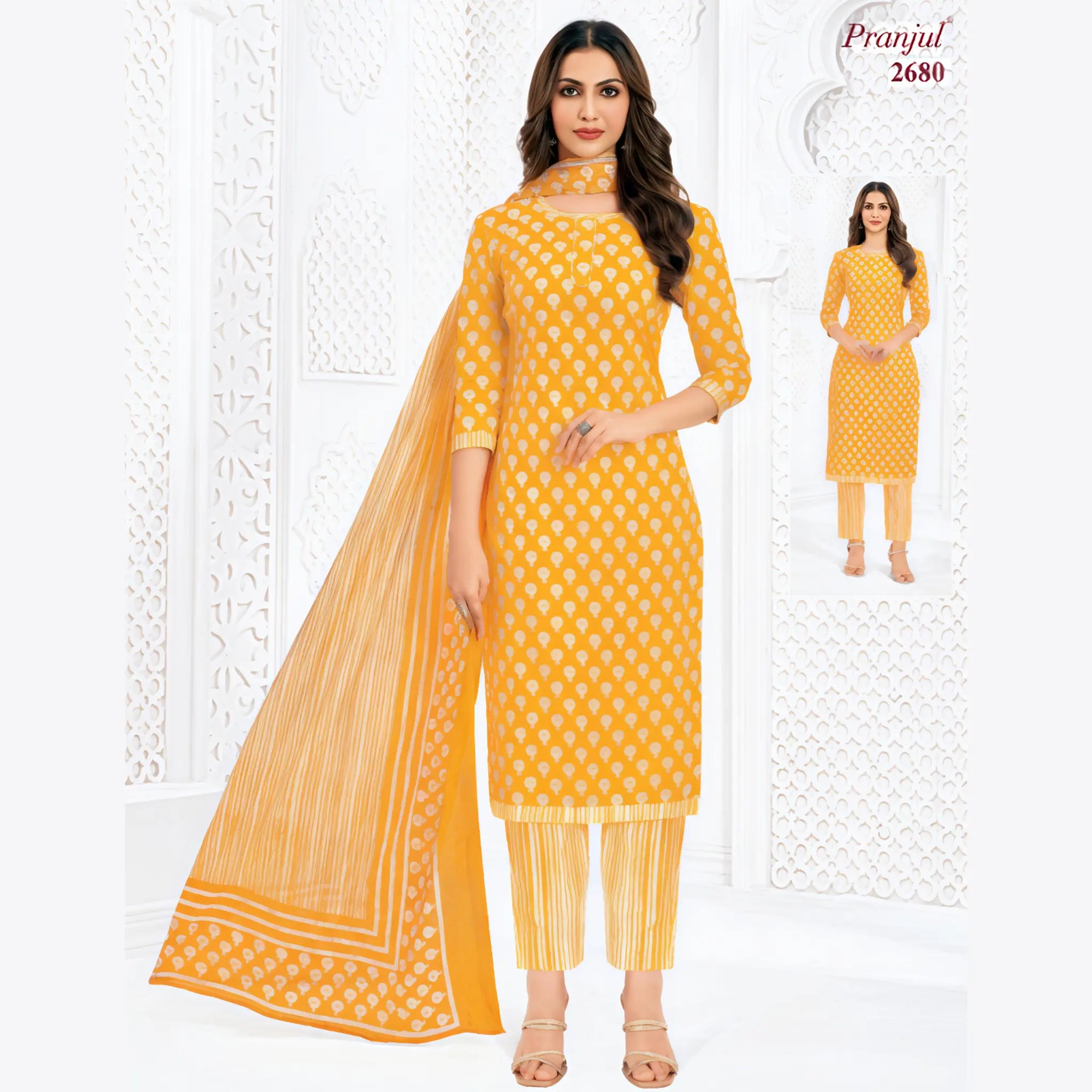 Pranjul Cotton Straight Pant Salwar Suit - P2680