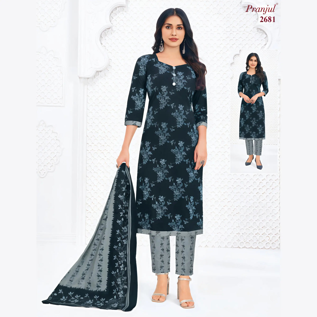 Pranjul Cotton Straight Pant Salwar Suit - P2681