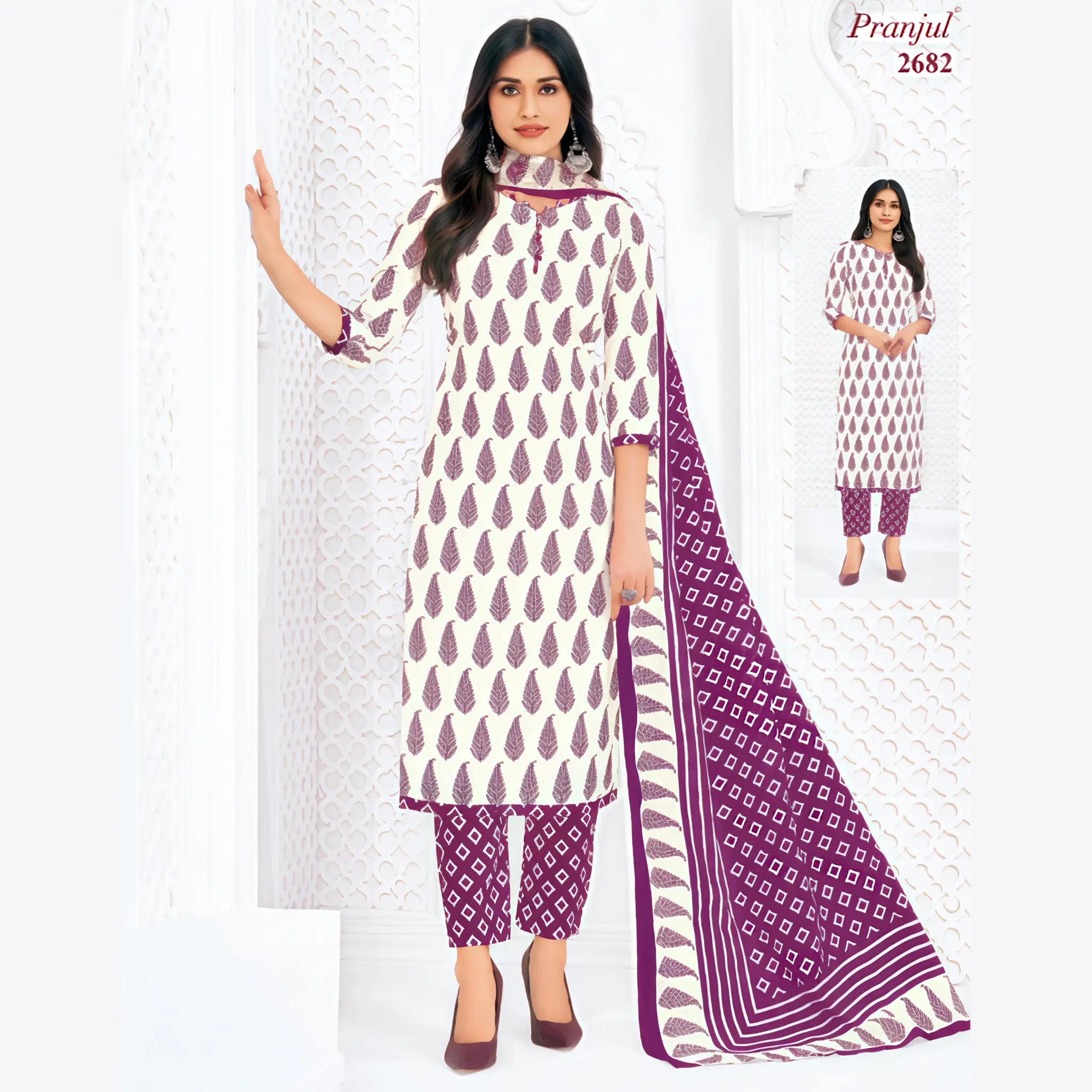 Pranjul Cotton Straight Pant Salwar Suit - P2682