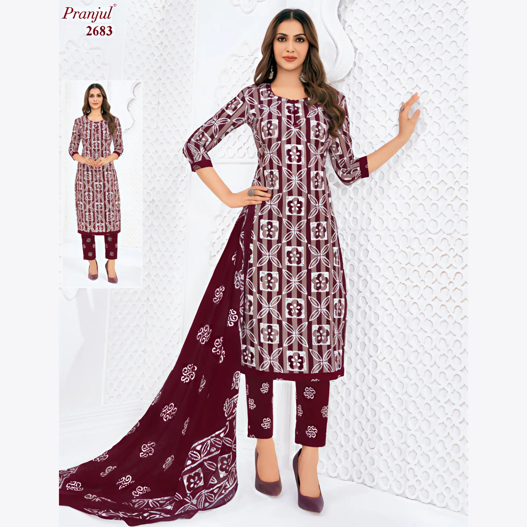 Pranjul Cotton Straight Pant Salwar Suit - P2683