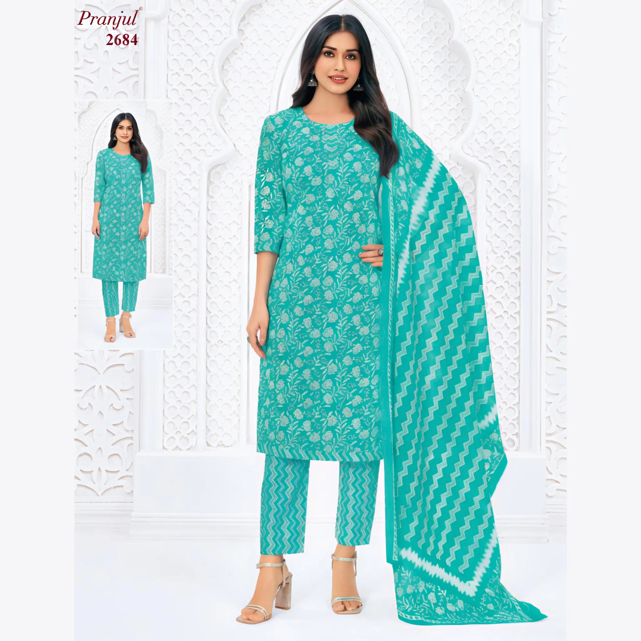Pranjul Cotton Straight Pant Salwar Suit - P2684