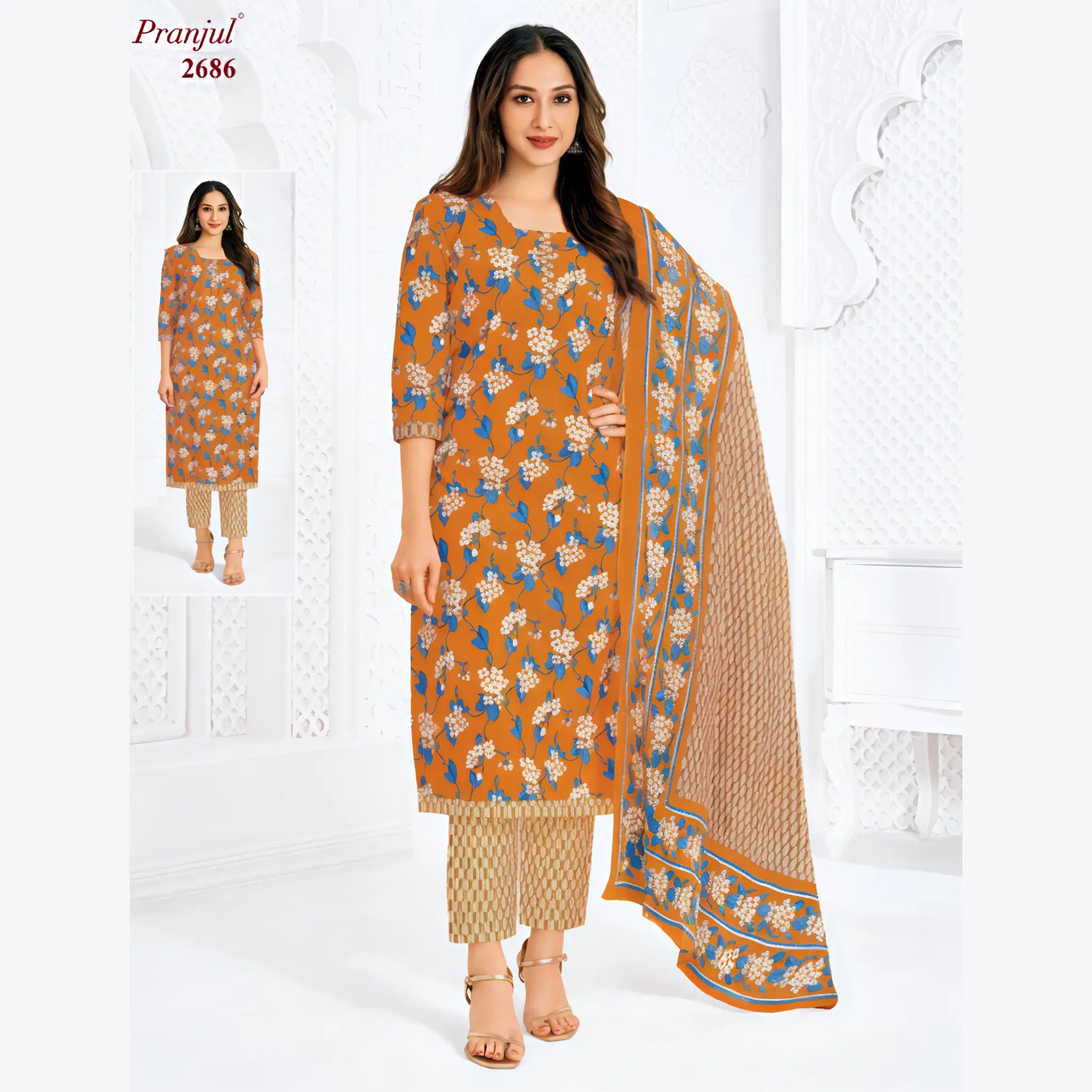 Pranjul Cotton Straight Pant Salwar Suit - P2686 Main image