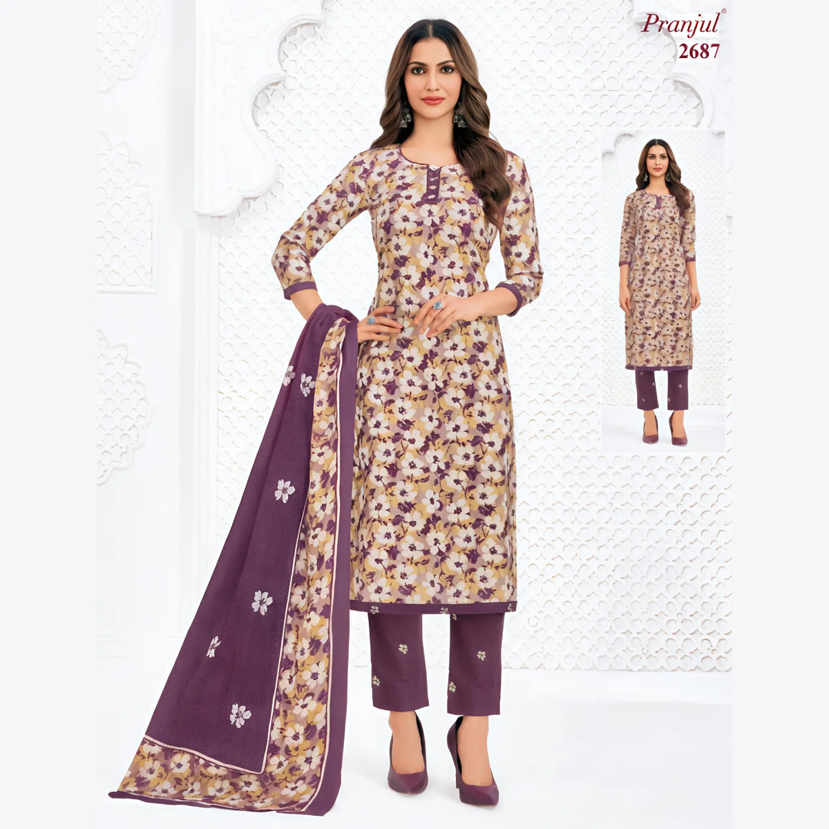Pranjul Cotton Straight Pant Salwar Suit - P2687 Main image
