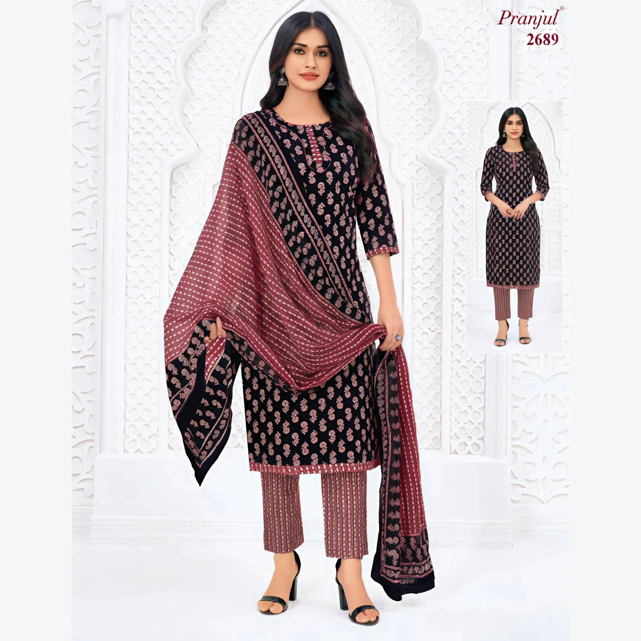 Pranjul Cotton Straight Pant Salwar Suit - P2689