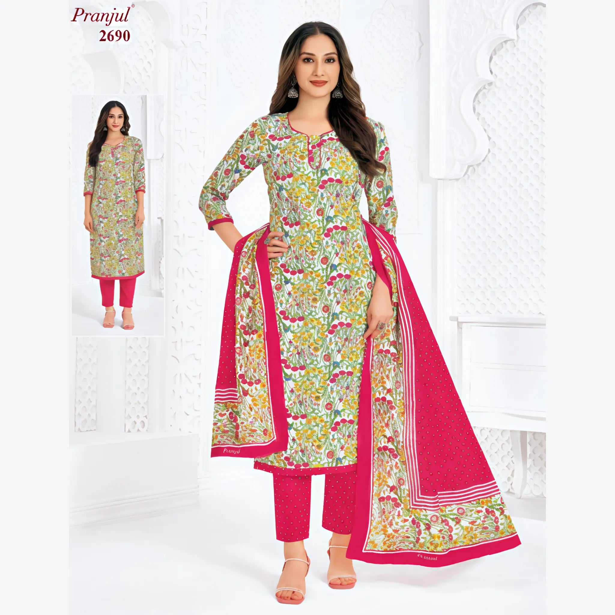 Pranjul Cotton Straight Pant Salwar Suit - P2690