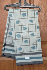 Premium Cotton Printed Saree with Lotus Motif - Mangalya6110C