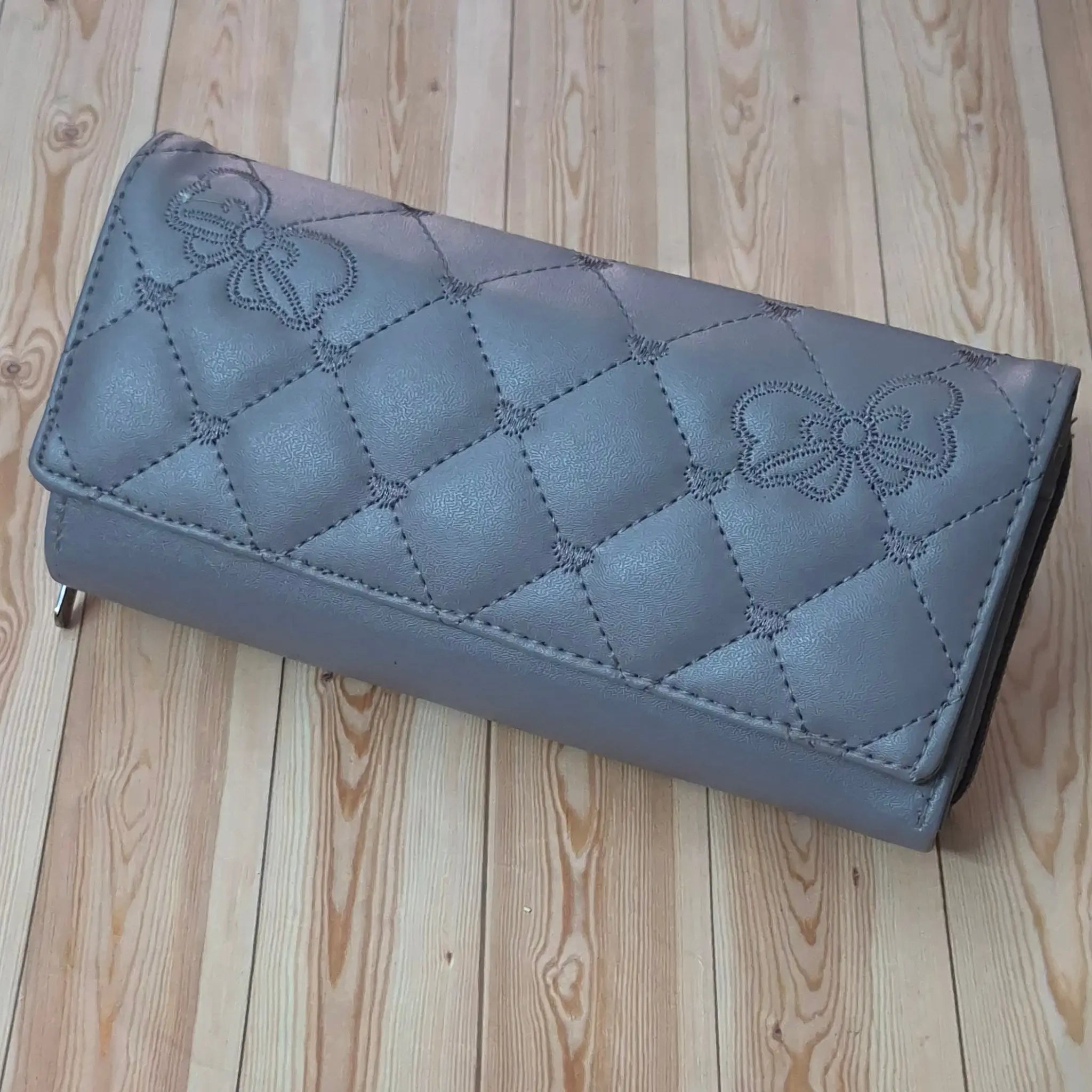Premium Grey Clutch Wallet for Women with Multi Utility Storage