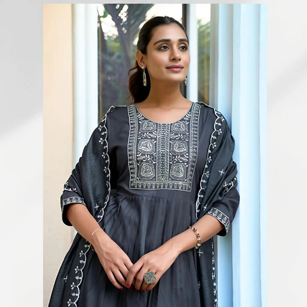 Premium Italian Viscose Kurta and Plazzo Ensemble with Chanderi Dupatta