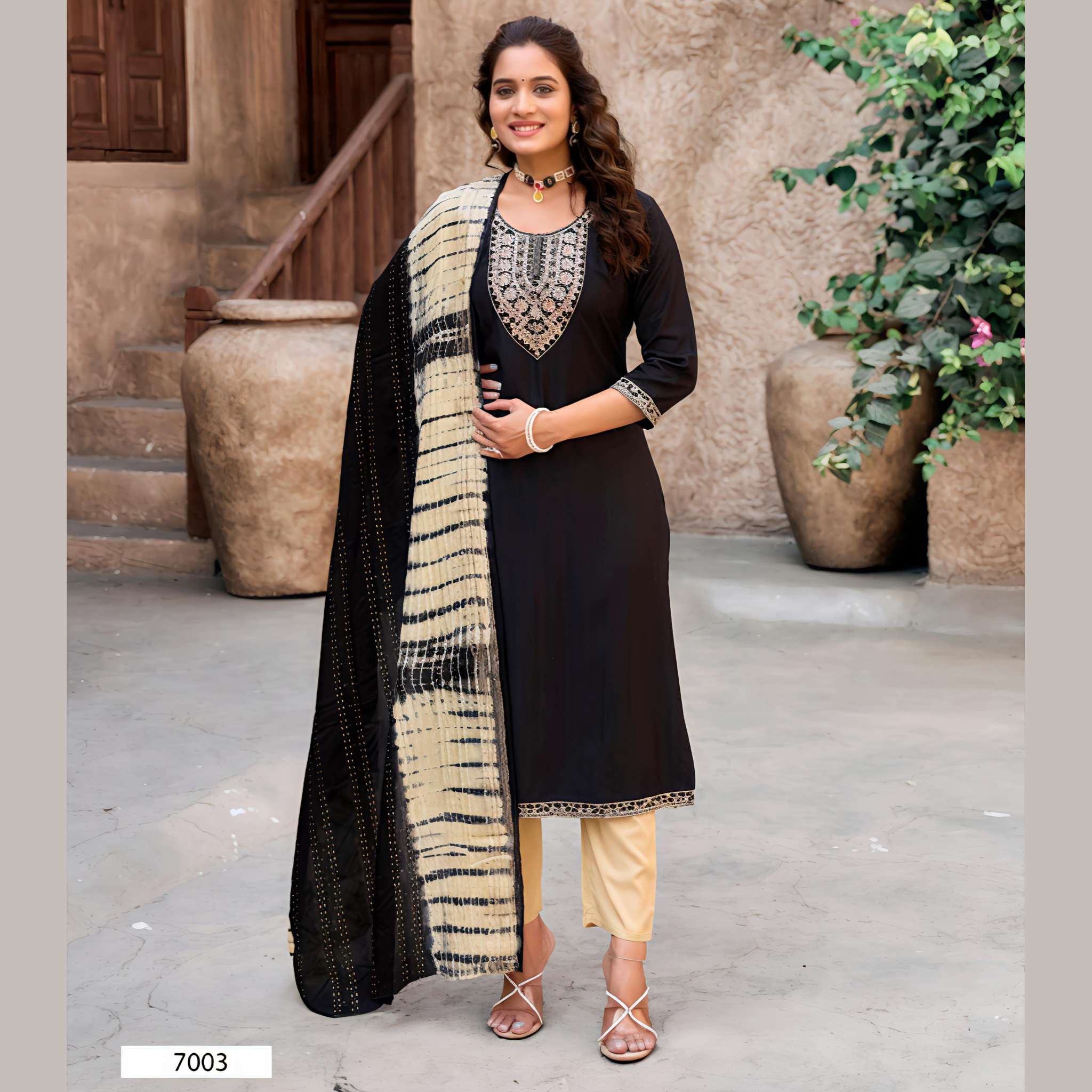 Premium Reyon Dobby With Lurex Salwar Suit 7003 Secondary image