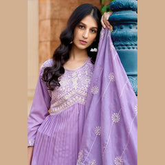Premium Embroidered Viscose Kurta Pant Set with Sequined Chanderi Dupatta - MG1001