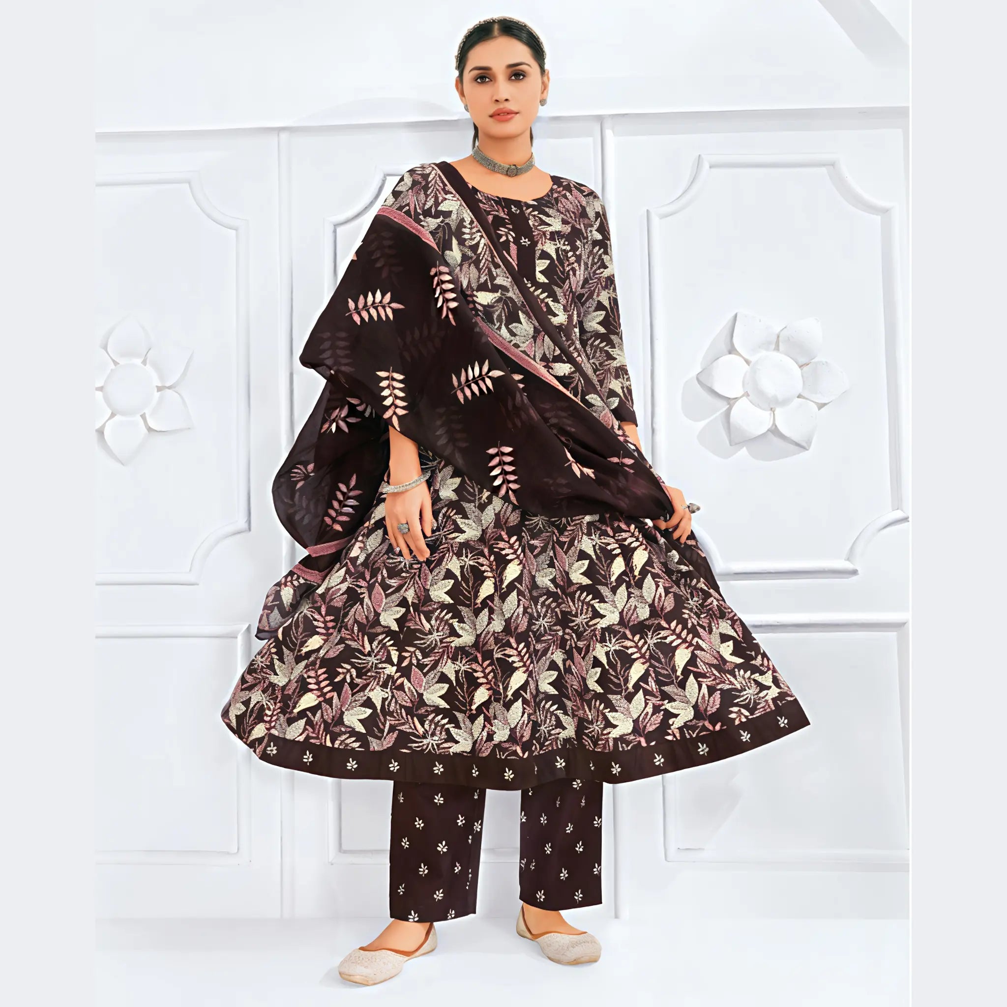Pranjul Cotton Anarkali Salwar Suit Set with Dupatta Main image