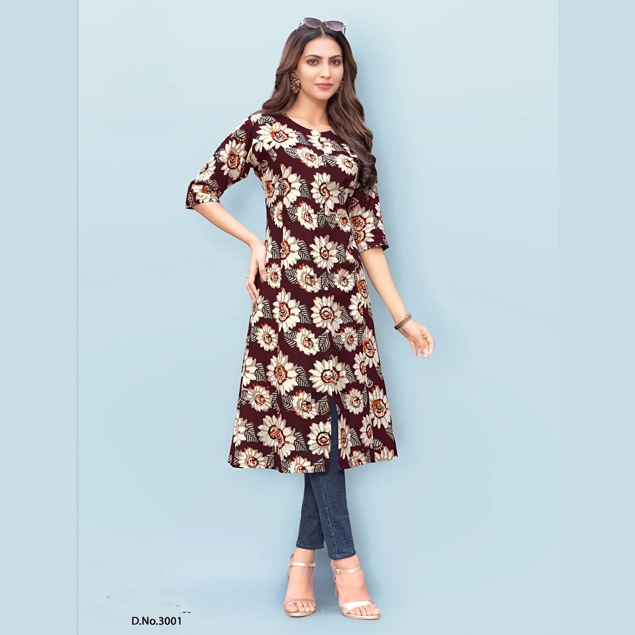 Pure Cotton A Line Flared Kurti DJ3001 Main image
