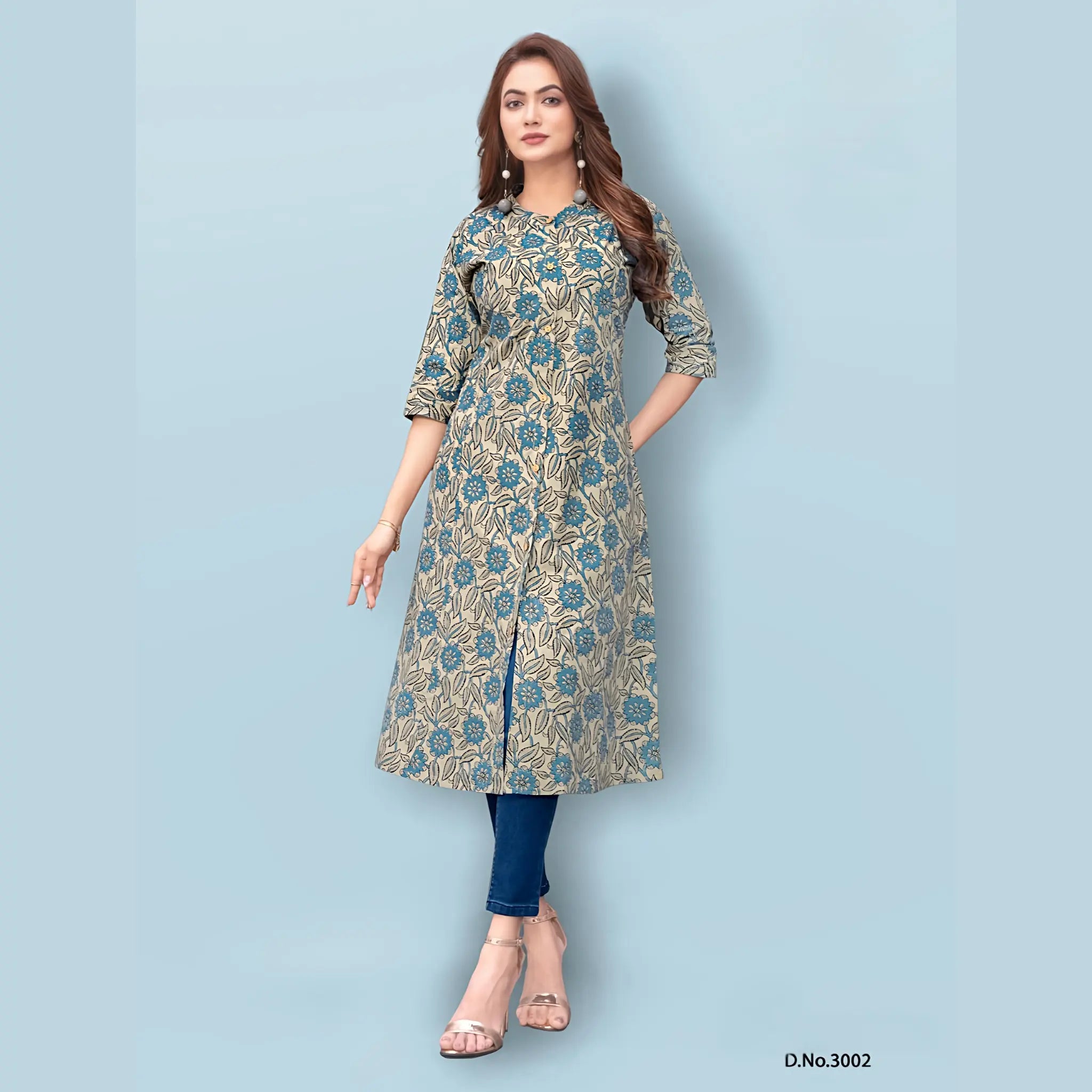 Pure Cotton A Line Flared Kurti DJ3002 Main image