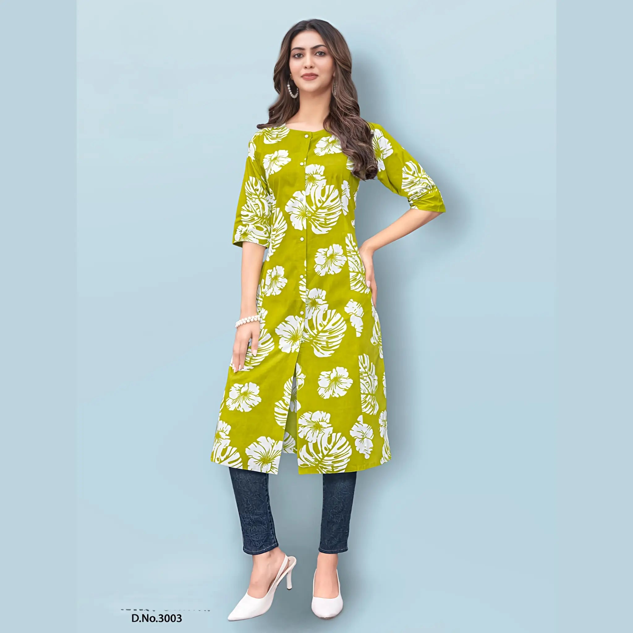 Pure Cotton A Line Flared Kurti DJ3003 Main image
