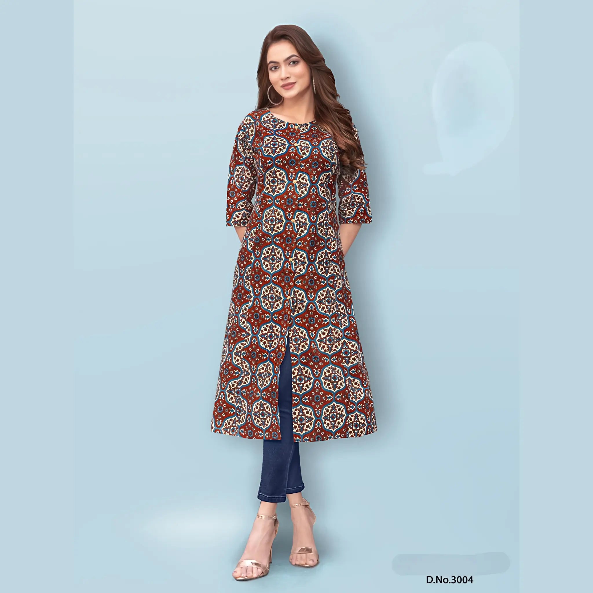 Pure Cotton A Line Flared Kurti DJ3004 Main image
