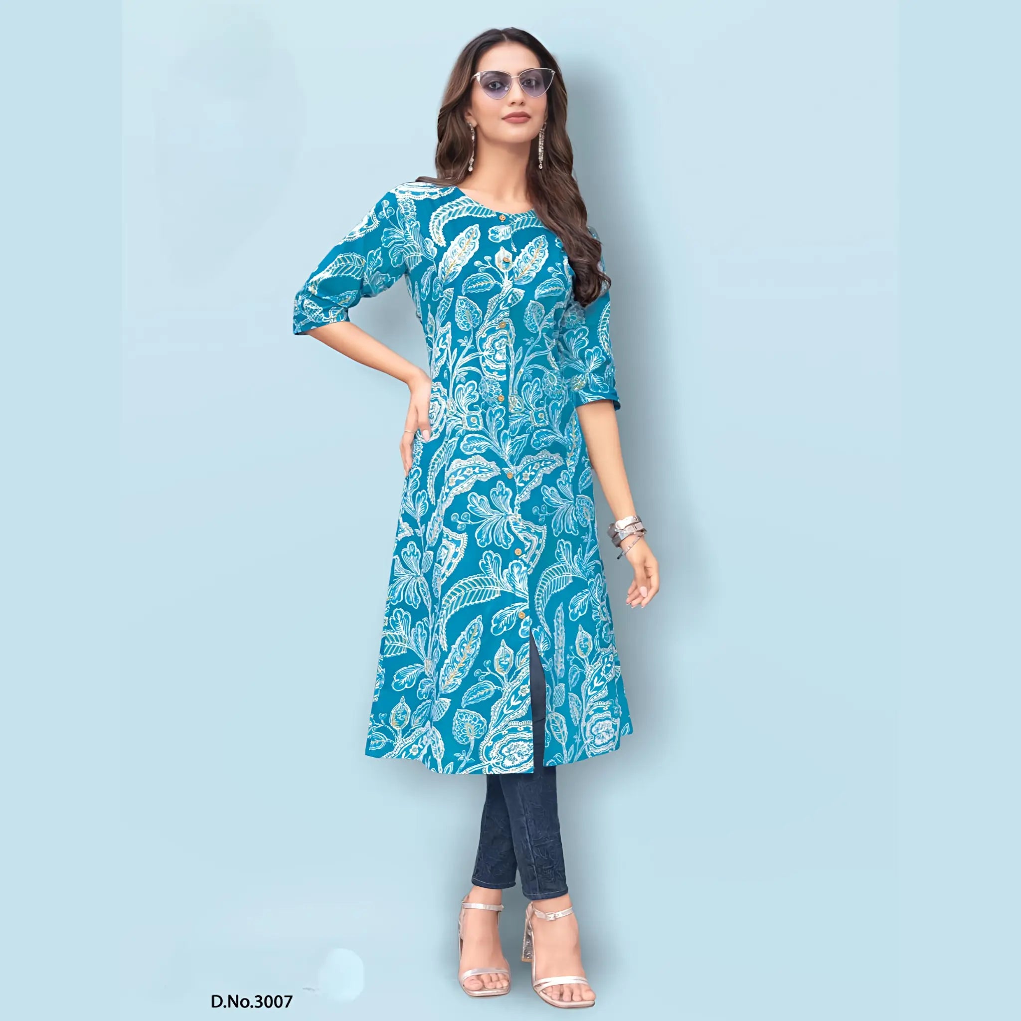 Pure Cotton A Line Flared Kurti DJ3007 Main image