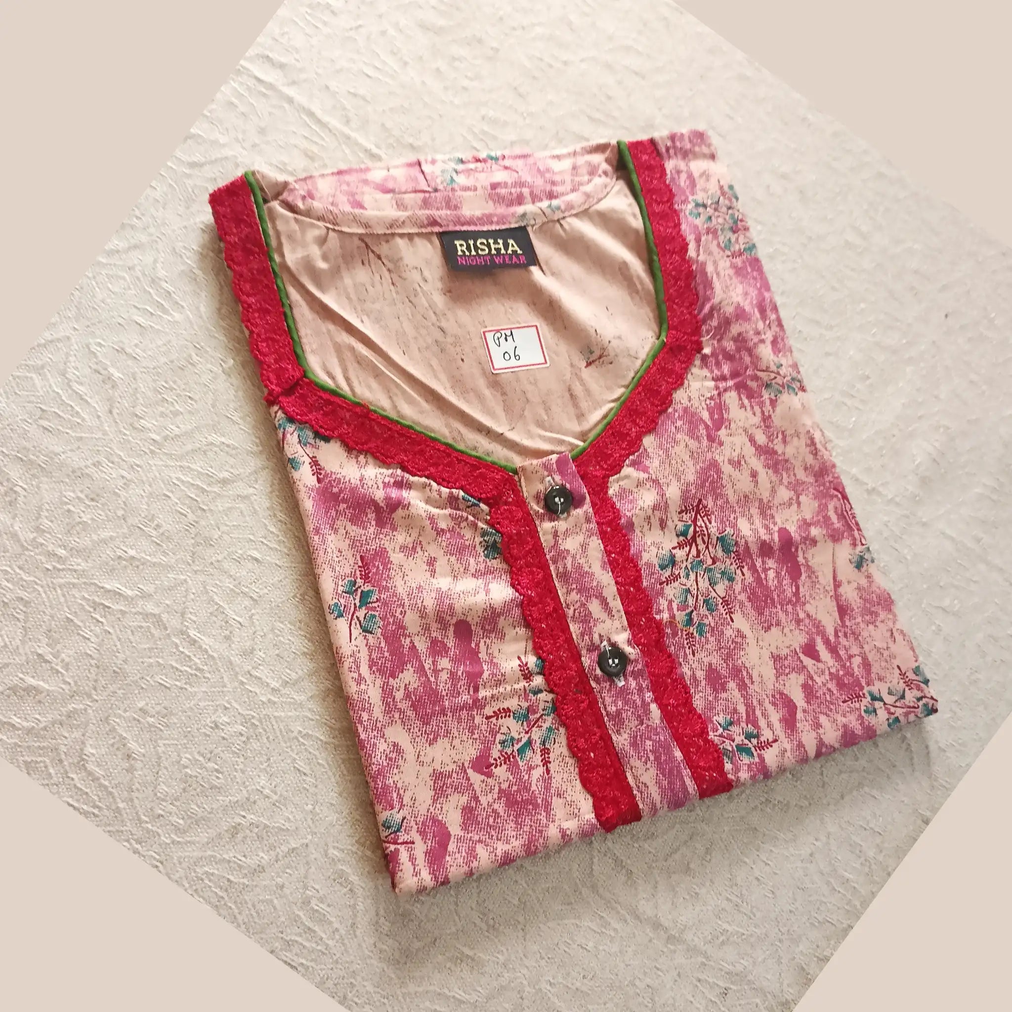 Pure Cotton Nighty with Lace work PM06 Main image