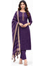 Purple Cotton Straight Kurta Pant Set with Dupatta | Bavis Clothing