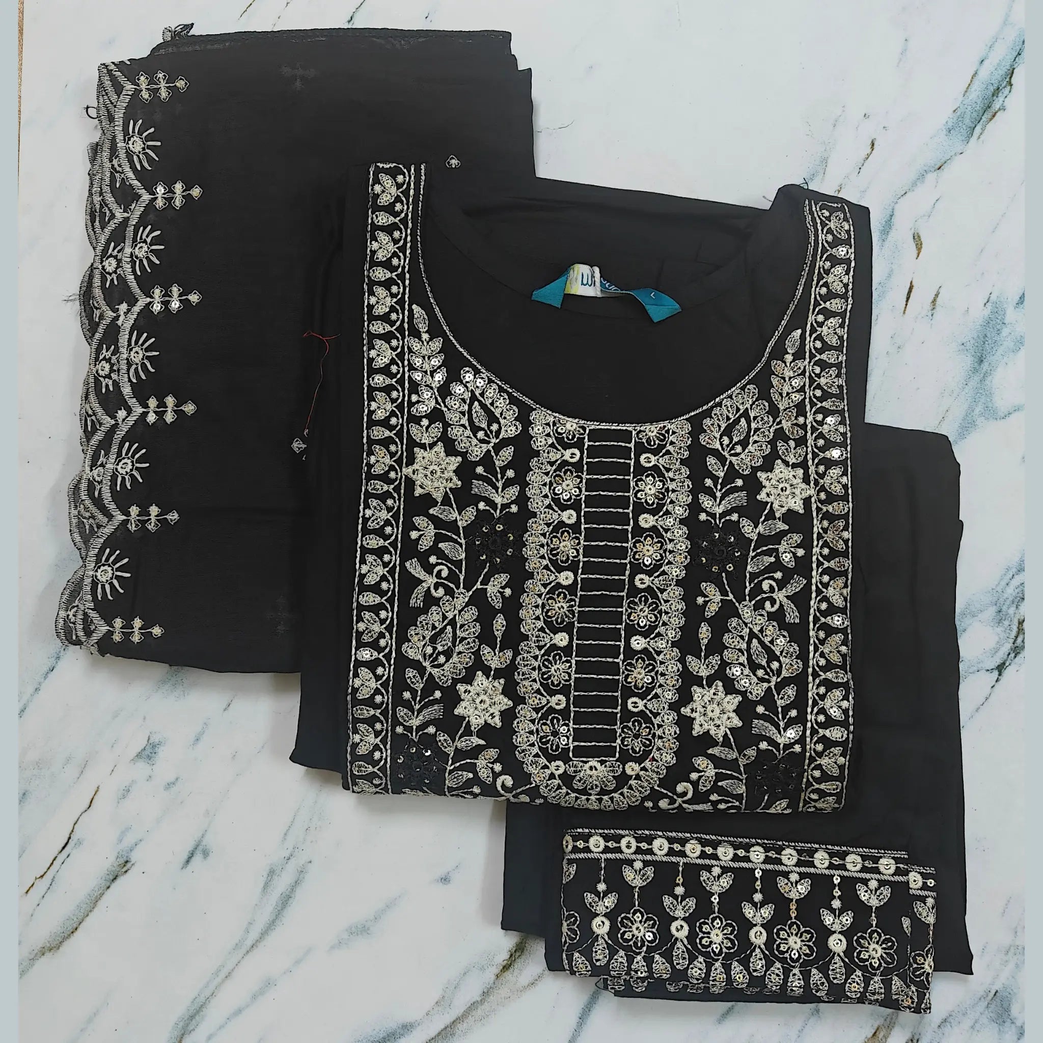 Royal Italian Viscose Kurta Plazzo Set with Artistic Chanderi Dupatta