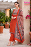 Rust Orange Printed Salwar Suit with Traditional Dupatta – Design 3005