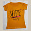Selfie Printed Mustard yellow Cotton T-shirt for Girls