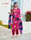 Stylish Hot Pink Ethnic Wear Set with Floral Print Design
