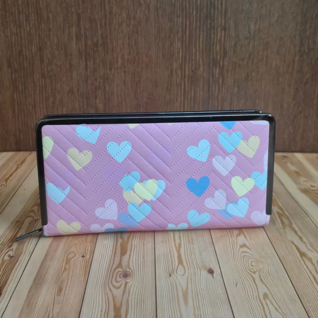 Stylish Single Zip Wallet with Steel Border