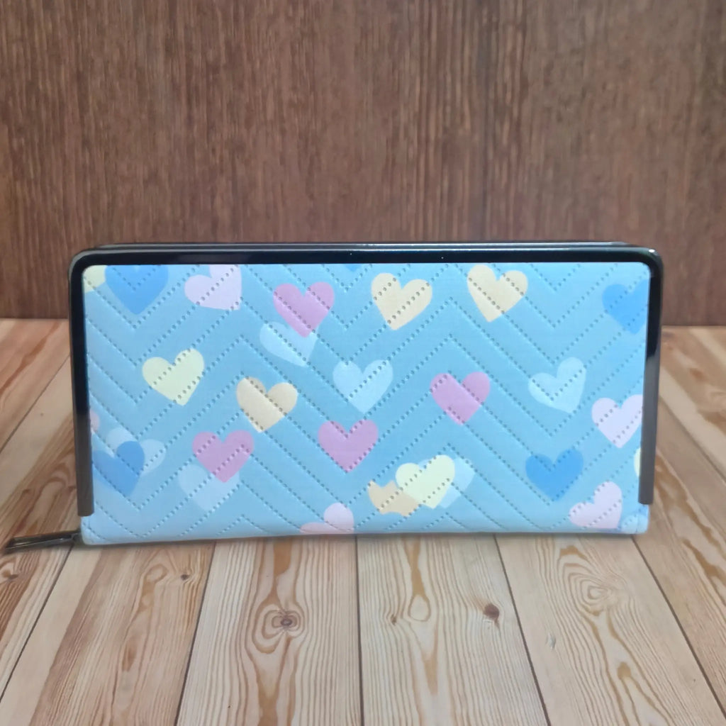 Stylish Single Zip Wallet with Steel Border