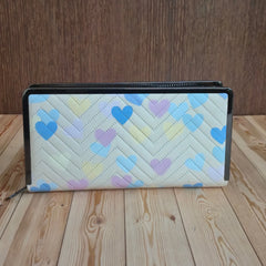 Stylish Single Zip Wallet with Steel Border