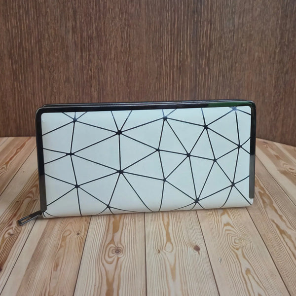 Stylish Single Zip Wallet with Steel Border