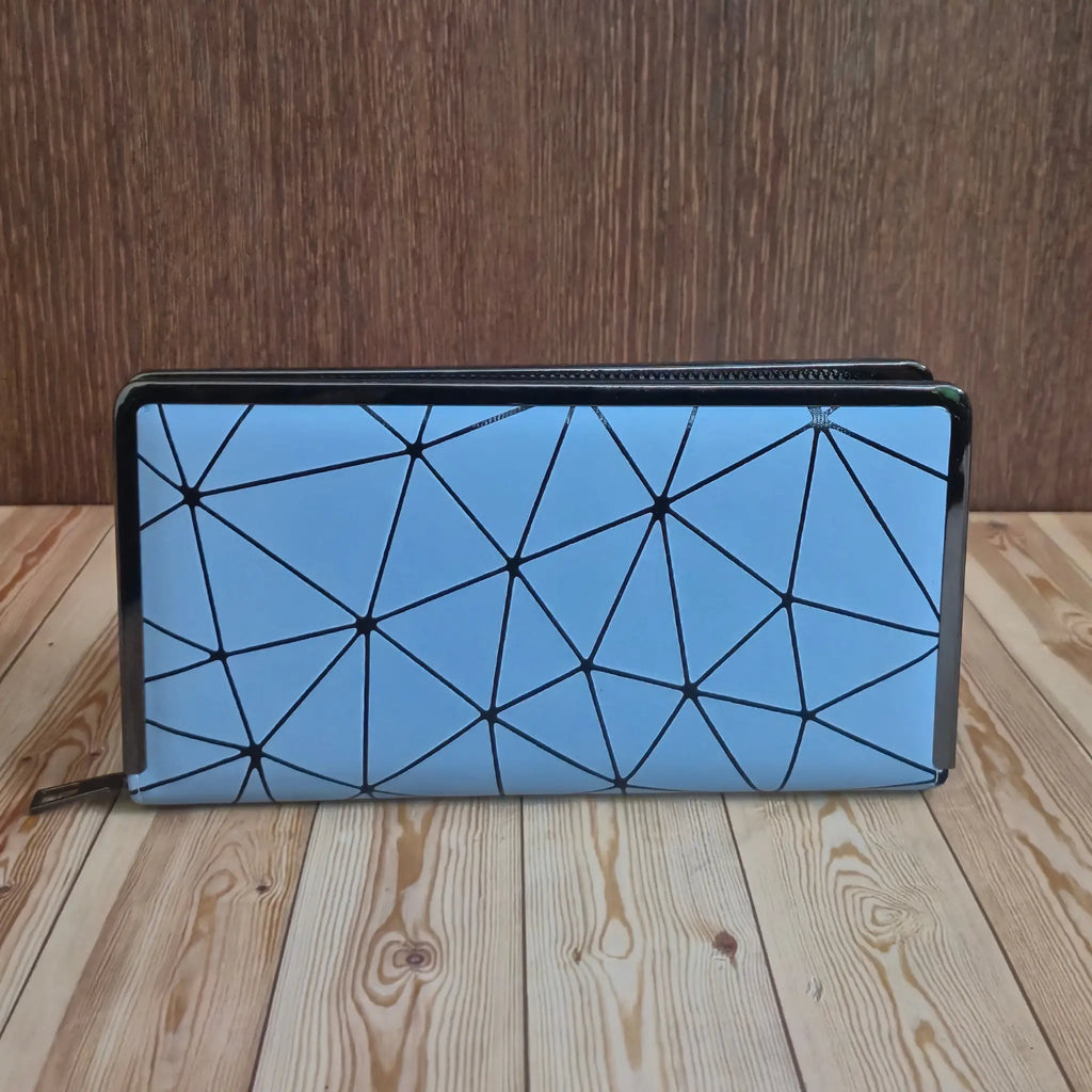 Stylish Single Zip Wallet with Steel Border