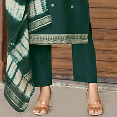 Stylish Vertican Embroidery Salwar Suit Set with Exclusive Pocket Pant