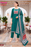 Teal Green Printed Salwar Suit with Traditional Dupatta – Design 3006