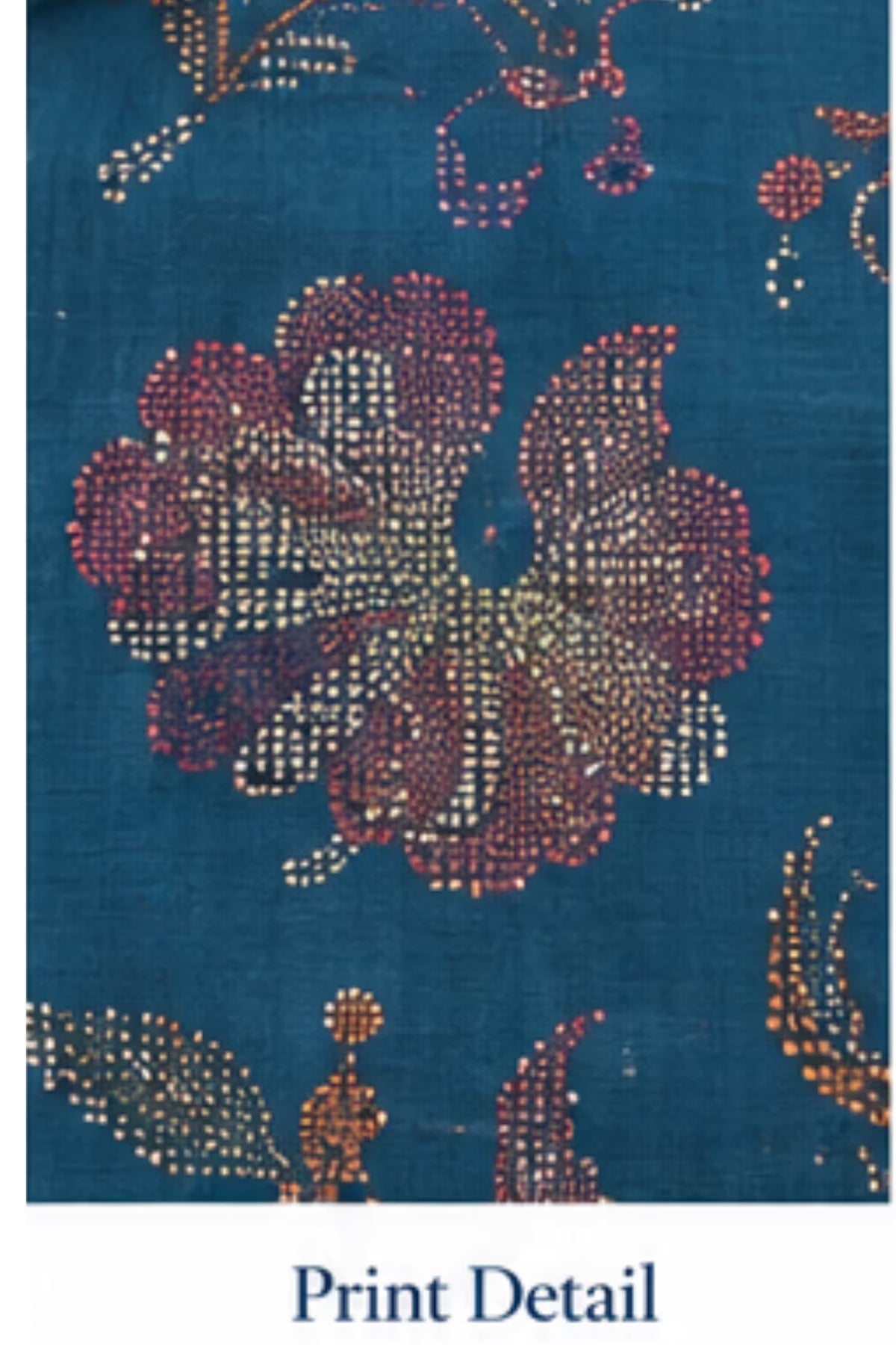 Print Detail - Teal Blue Floral Printed Kurta Pant Set with Striped Dupatta for Women | Bavis Clothing