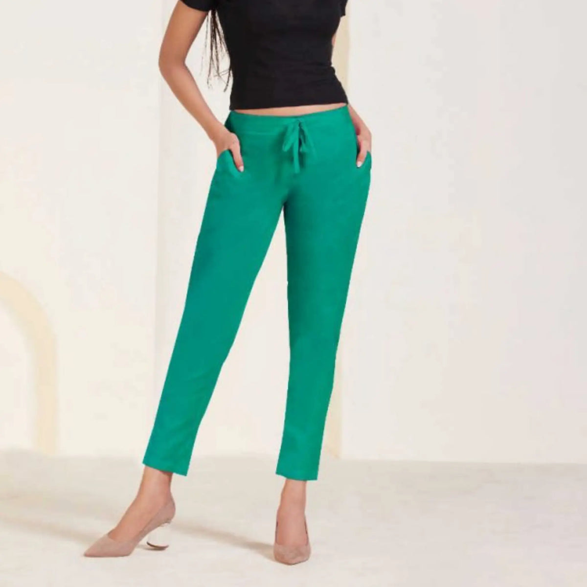 Teal (Greenish-Blue) Cotton Polo Pants