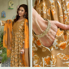 Umbrella Kurti Set in Premium Rayon with Pants & Chanderi Dupatta MP8006
