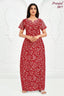 Pranjul 2077 Cotton Nighty for Women – Red Floral Printed Nightdress| Bavis Clothing