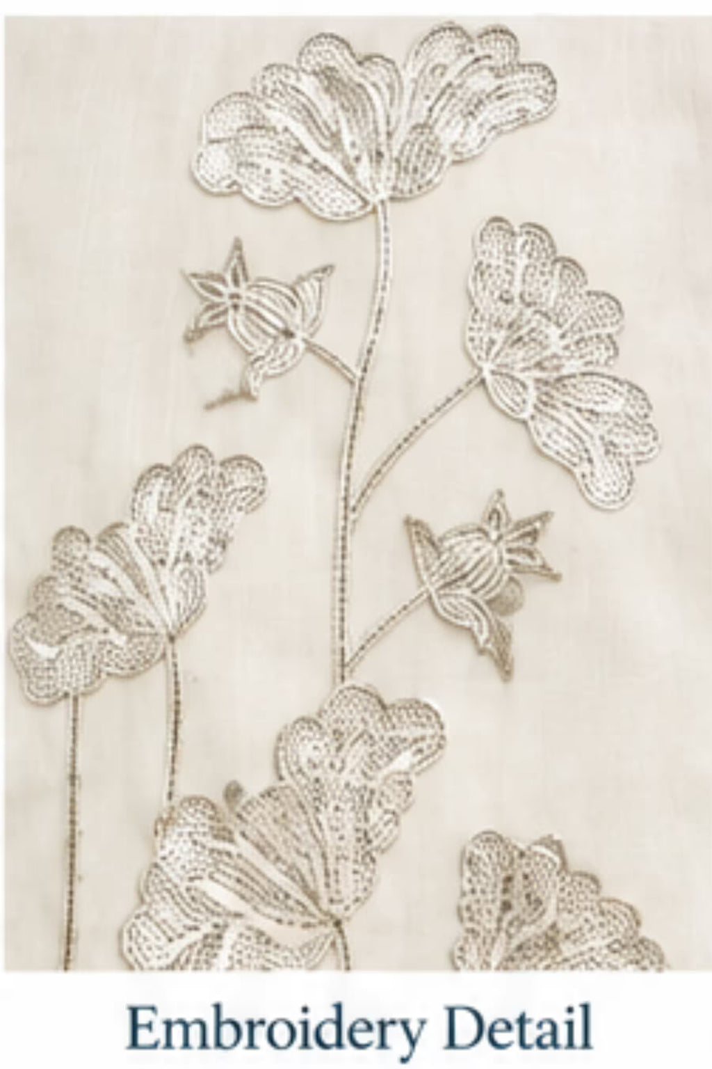 Embroidery Detail - White Embroidered Vertican Silk Kurta Pant Dupatta Set for Women | Bavis Clothing
