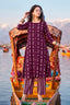 Wine Purple Heavy Rayon Printed Kurta Set with Striped Pants