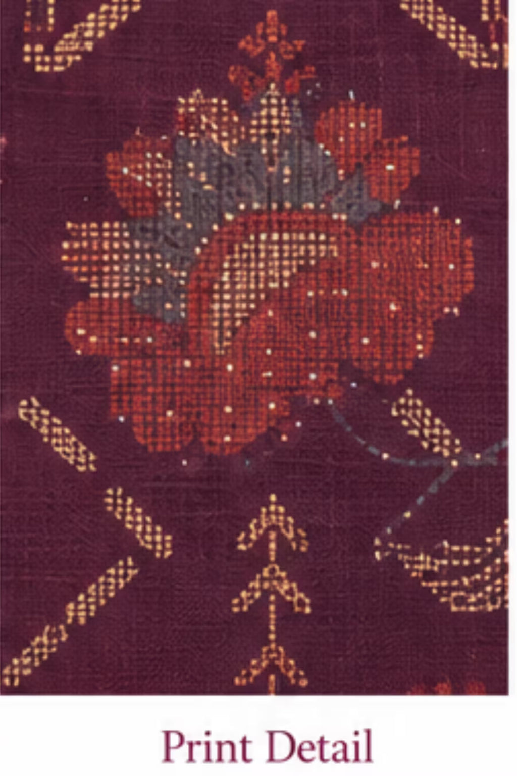Print Detail - Wine Floral Printed Kurta Pant Set with Striped Dupatta for Women | Bavis Clothing