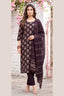 Wine Leaf Print Kurta Pant Set with Striped Dupatta for Women | Bavis Clothing