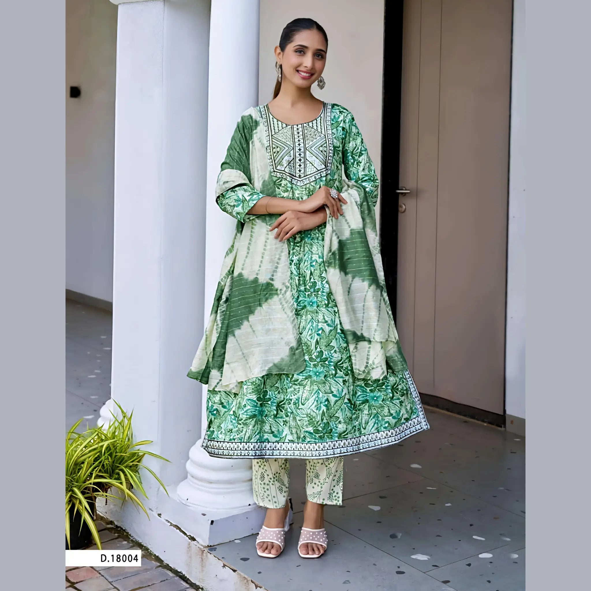 Women’s Designer Rayon Capsule Suit Set with Embroidery & Chanderi Cotton Dupatta