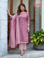 Women’s Dusty Pink Kurti Pant Dupatta Set for Daily Wear