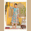 Women's Sky Blue Floral Print Kurti with Mid Rise Straight Pant