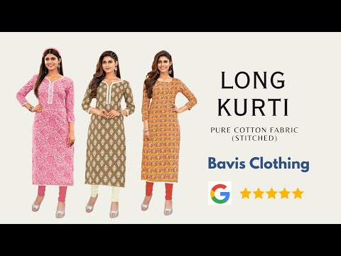 Baby Pink Printed Cotton Long Kurti