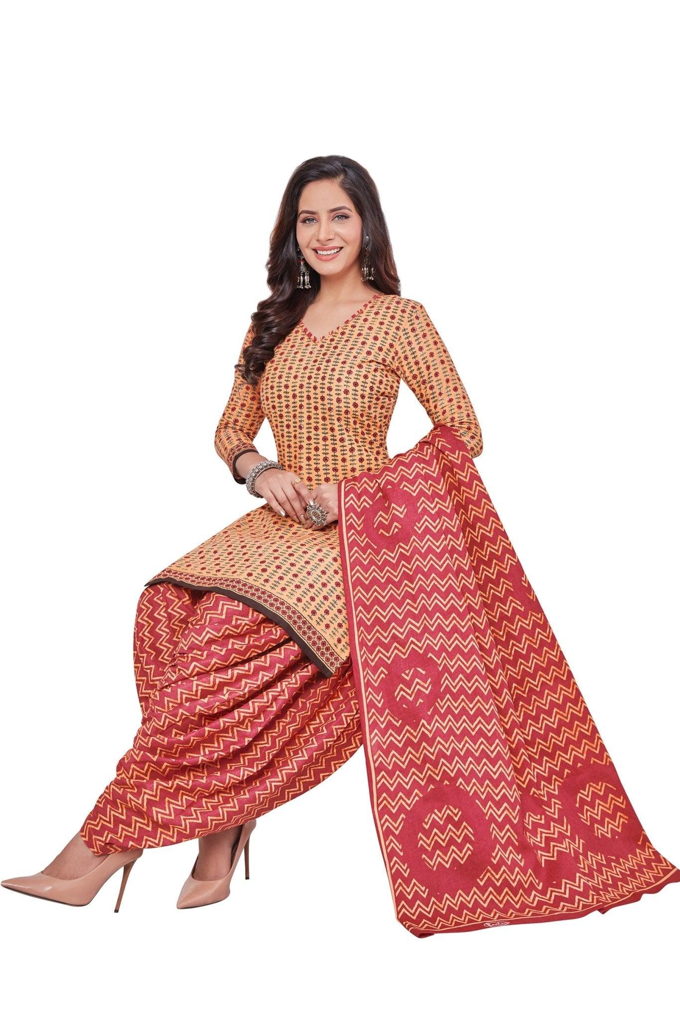 100% Pure Cotton Readymade Chudidhar with Patilaya Pant and Cotton Dupatta - Bavis Clothing