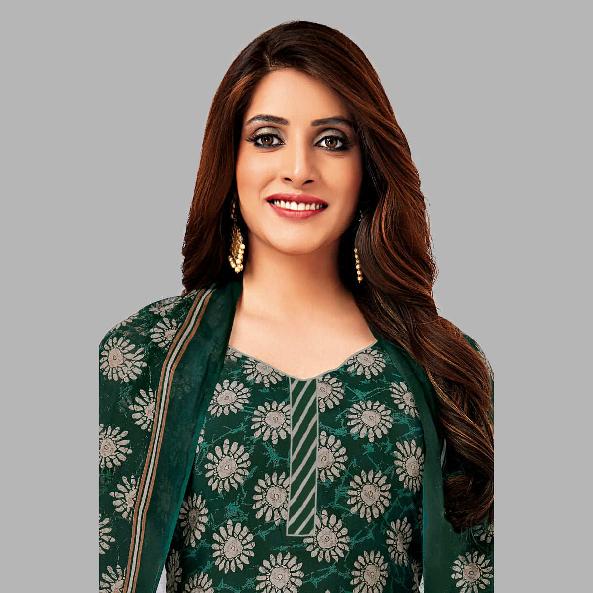 Women's Kurti Set in Bottle Green - Stylish Cotton Attire
