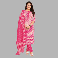 Pink Cotton Kurti Set with Rose Pant - Buy Online