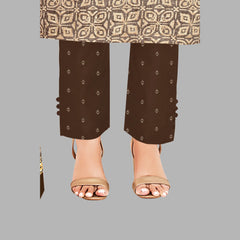 Warm Grey Kurti with Brown Pant and Dupatta - Shop Today
