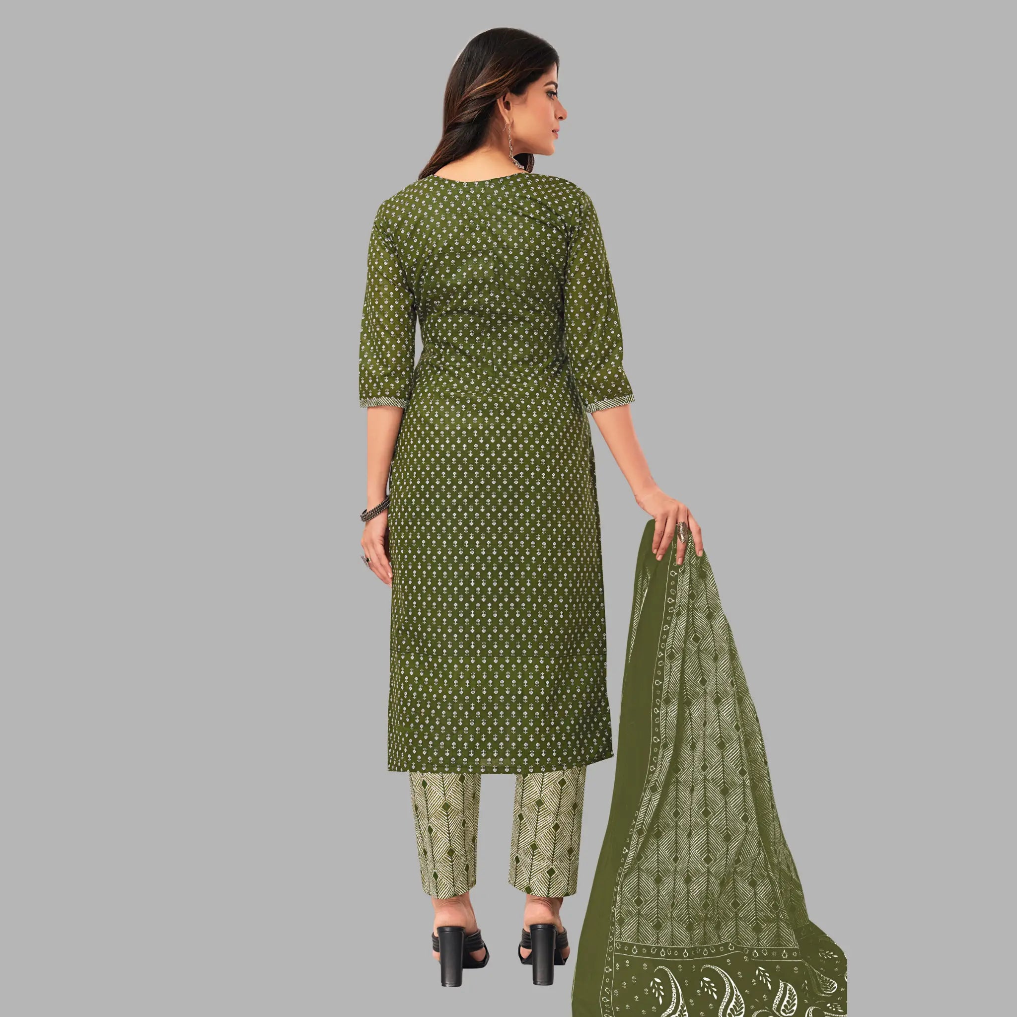 Women's Kurti Set - Trendy Army Green
